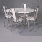 Стол обеденный на металлической опоре мрамор